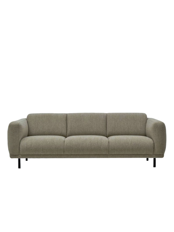 Pols Potten Canapé droit 3 places tissu bouclé vert olive Teddy