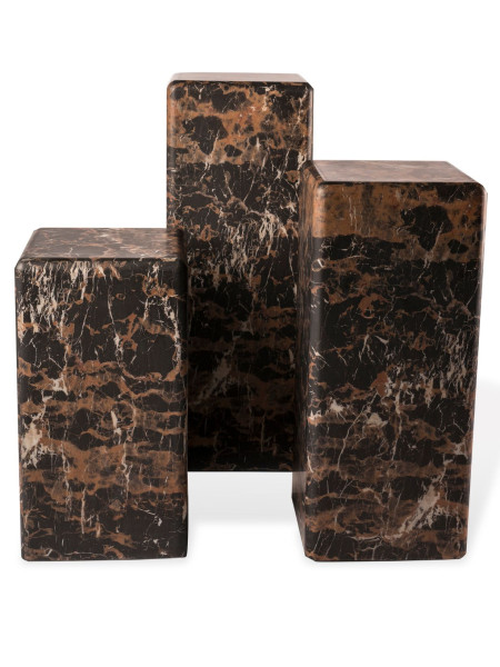 Pols potten pillar in brown marble size M, Marble