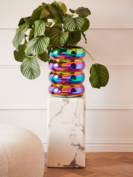 Pols potten pillar in white marble size M, Marble