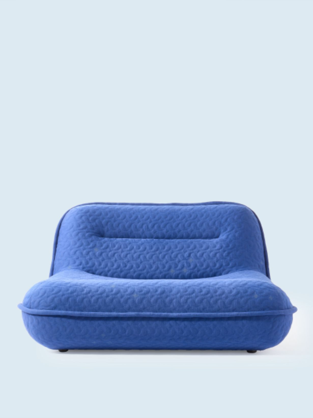 Pols potten fauteuil lounge allongé en tissu bleu, Swell