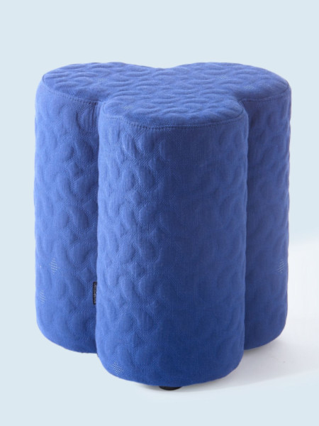 Pols Potten Clover blue fabric stool