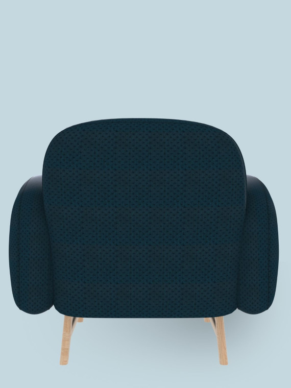 Auguste solid wood armchair cobalt blue fabric