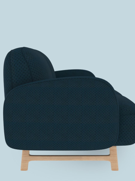 Harto 2-seater sofa Auguste cobalt blue fabric