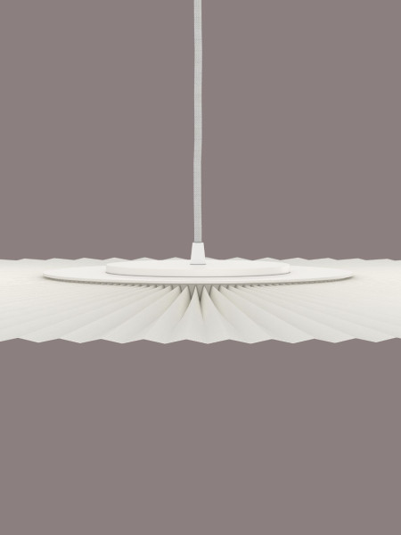 White Pendant lamp in pleated fabric, Carmen Ø120cm