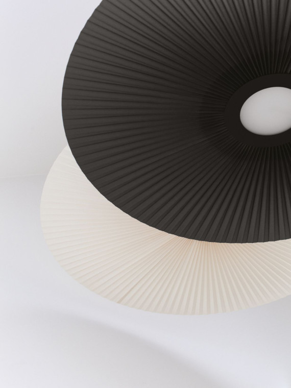 White Pendant lamp in pleated fabric, Carmen Ø50cm