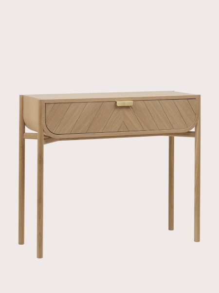 Natural wood console with drawer, Marius Harto