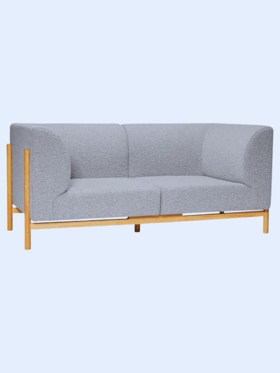 Hubsch, sofa grey curly sofa two seater, Moment