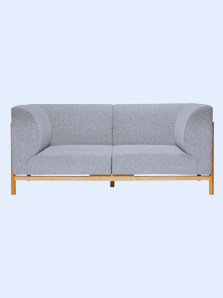 Hubsch, sofa grey curly sofa two seater, Moment