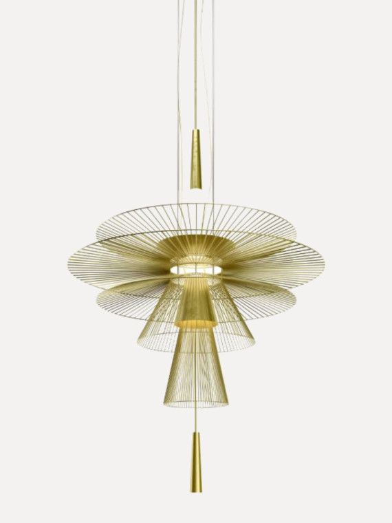 Forestier Geometric suspension in gilded metal, Gravity