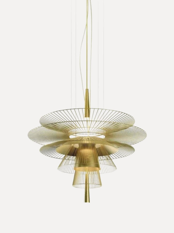 Forestier Geometric pendant in gold-plated metal, Gravity