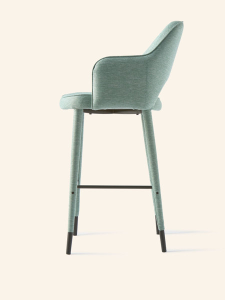 Chaise de bar en tissu vert avec accoudoir Berry Pols Potten