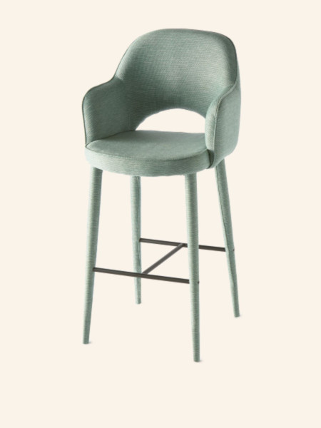 Chaise de bar en tissu vert avec accoudoir Berry Pols Potten