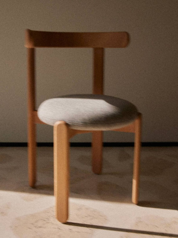 Solid ash chair, lilac