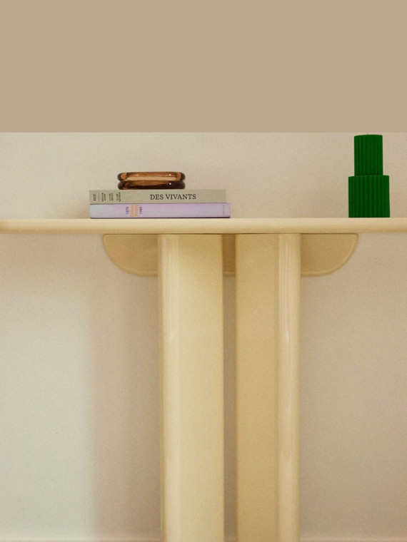 Lou console table in creme-lacquered wood Gabrielle Paris