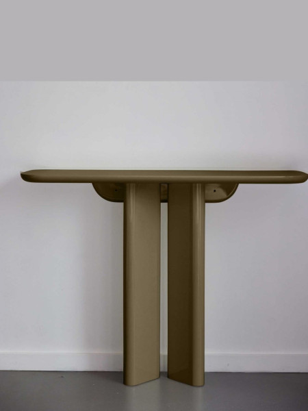 Lou console table in kaki-lacquered wood Gabrielle Paris