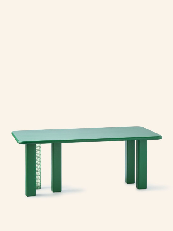 polspotten table rectangulaire vernis vert