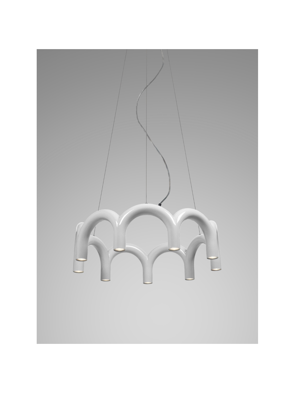 Oblure 9-pillar suspension light Arche Cercle white