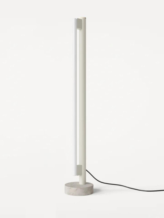 Floor lamp in marble and steel, Eiffel frama