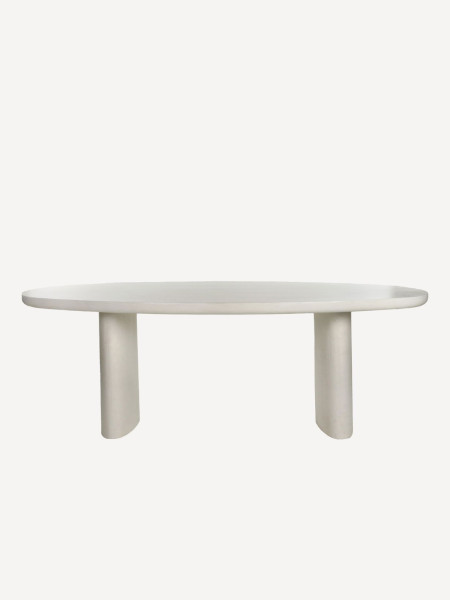 pomax off-white lime-coated oval table piastro