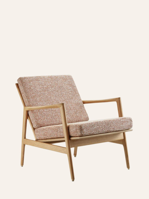 366 Concept Stefan light oak armchair Braid Sierra fabric