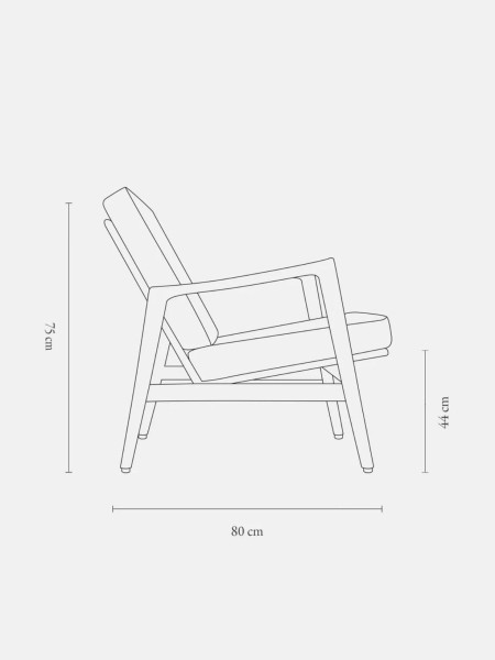 366 Concept Fauteuil Stefan chene clair tissu Corde