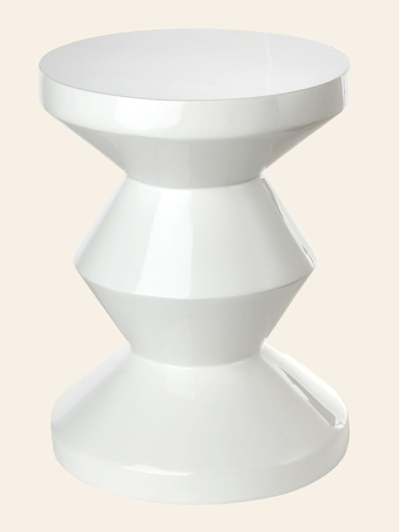 Pols Potten Zig Zag white lacquered stool