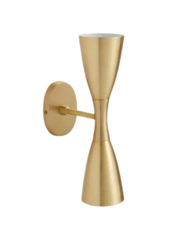 nordal Applique murale en métal finition laiton avec 2 lumières