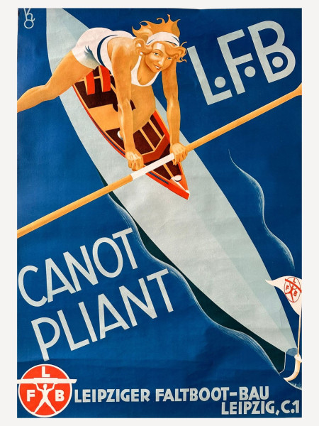 Lithographie Canot Pliant LFB H84xL60cm