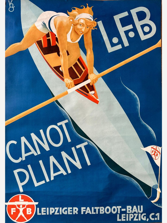 Lithographie Canot Pliant LFB H84xL60cm