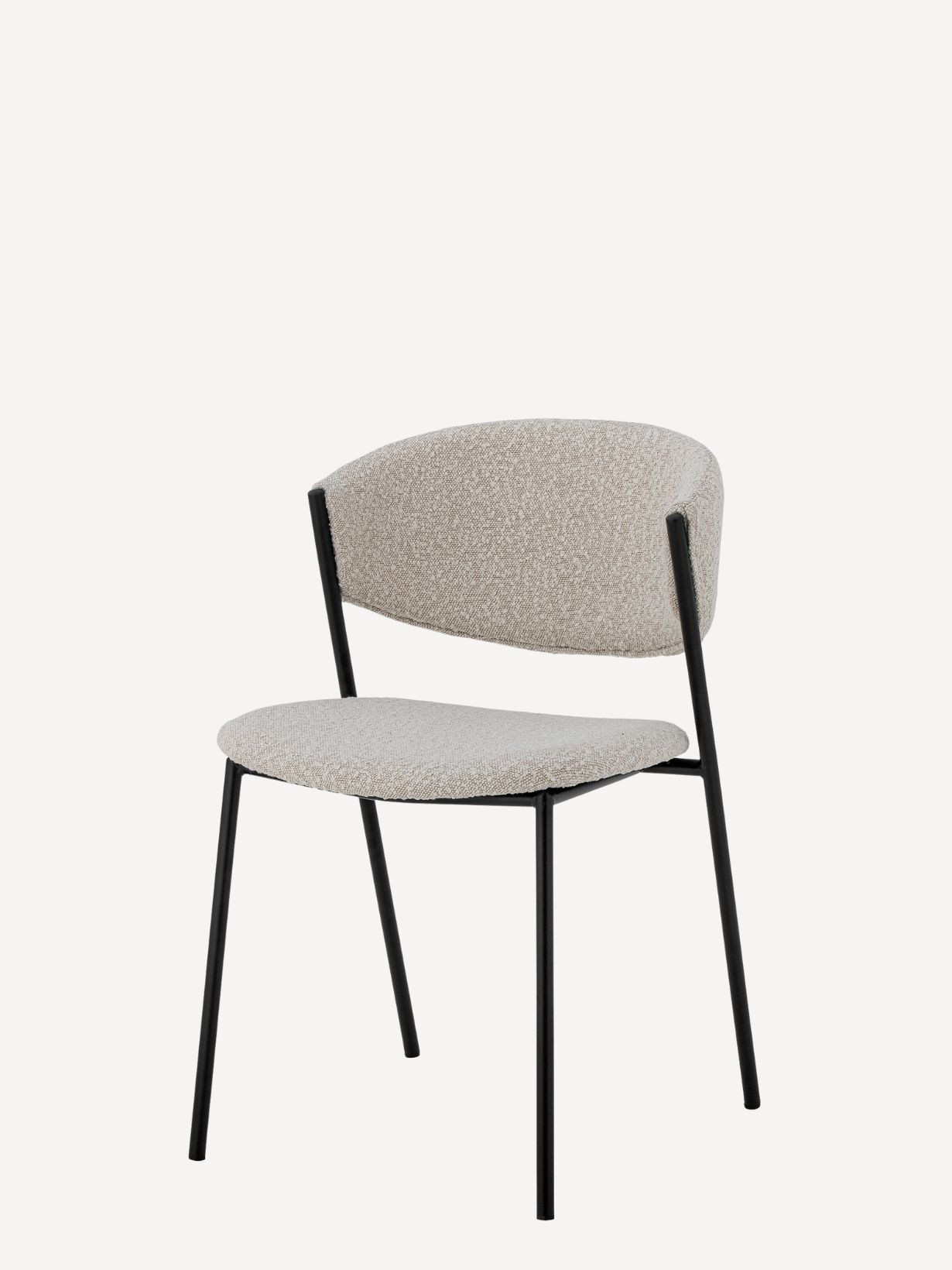 bloomingville chaise tissu bouclé blanc marlo