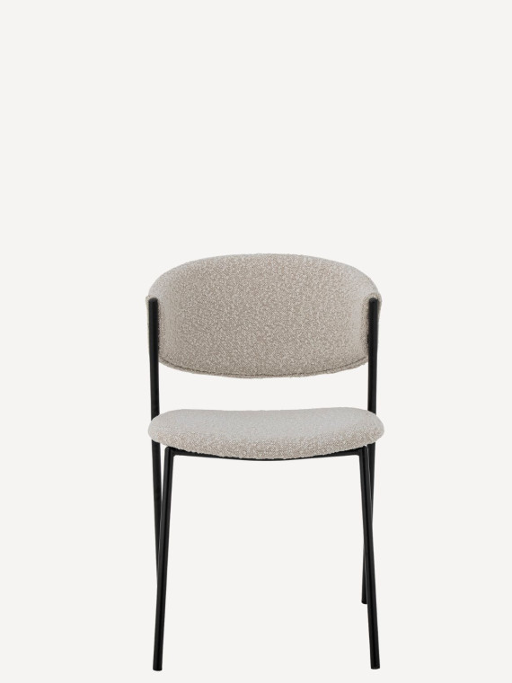 bloomingville chaise tissu bouclé blanc marlo