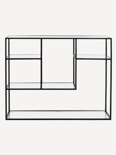 Pomax Etagère en métal noir et verre Eszential H 80 cm