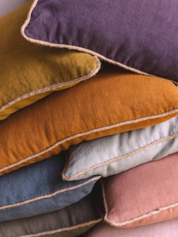 Coussin en lin italien, Salvador grappe violet