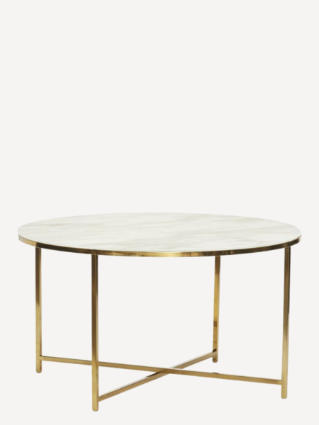 Hubsch -Pond Table blanche/laiton