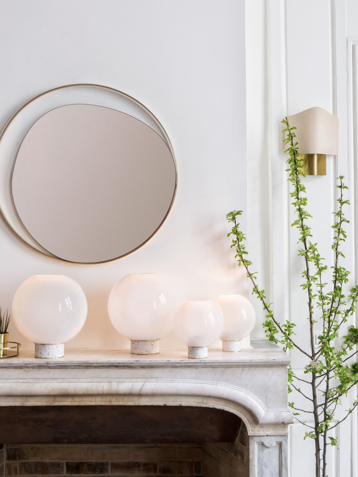 Red Edition, miroir en laiton, Eclipse Small