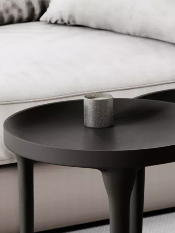 pomax- Aluminium coffee table DIA 49 x H 35 cm, TRIP