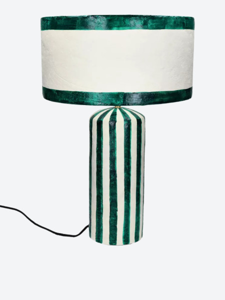 Pomax, Lampe de table en papier mâché DIA35 x H54 cm, Mundaka
