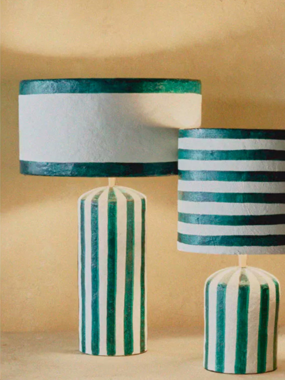 pomax, Papier-mâché table lamp DIA35 x H54 cm, Mundaka