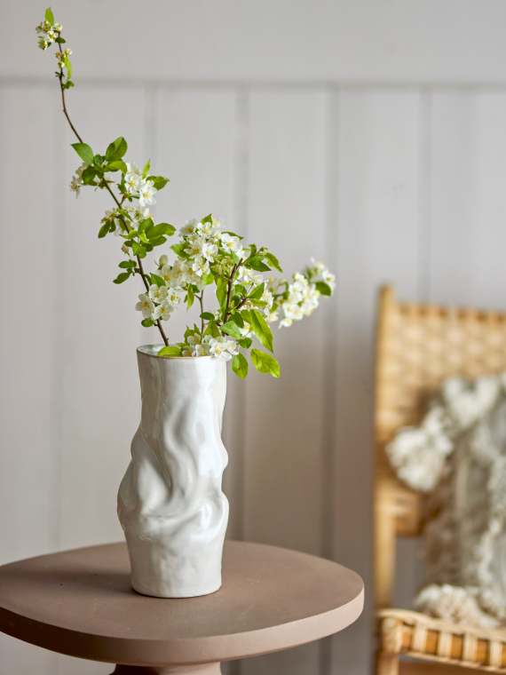 bloomingville - Vase en Grès Blanc, Araba