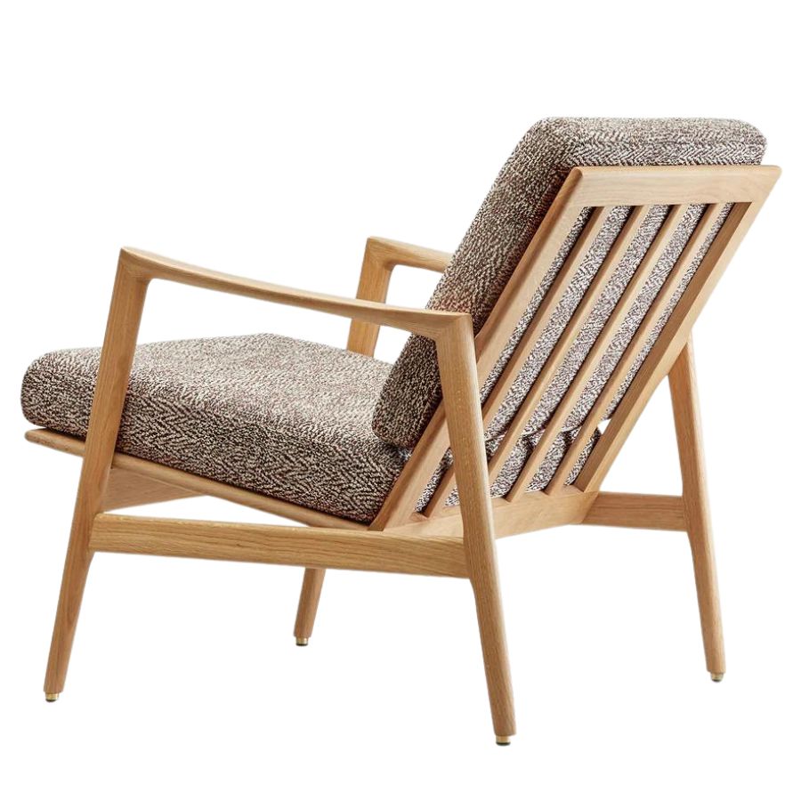 366 Concept Fauteuil Stefan chene tissu marron braid