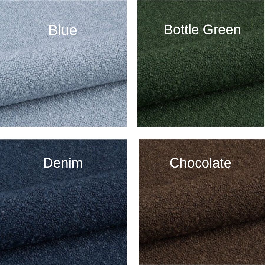366 concept tissu bouclette blue green denim chocolate