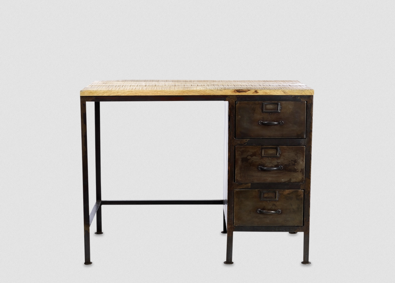 Desk in iron and mango wood- Dimensions : W 110,5 x D 60 x H 85 cm - Price : 795,00€
