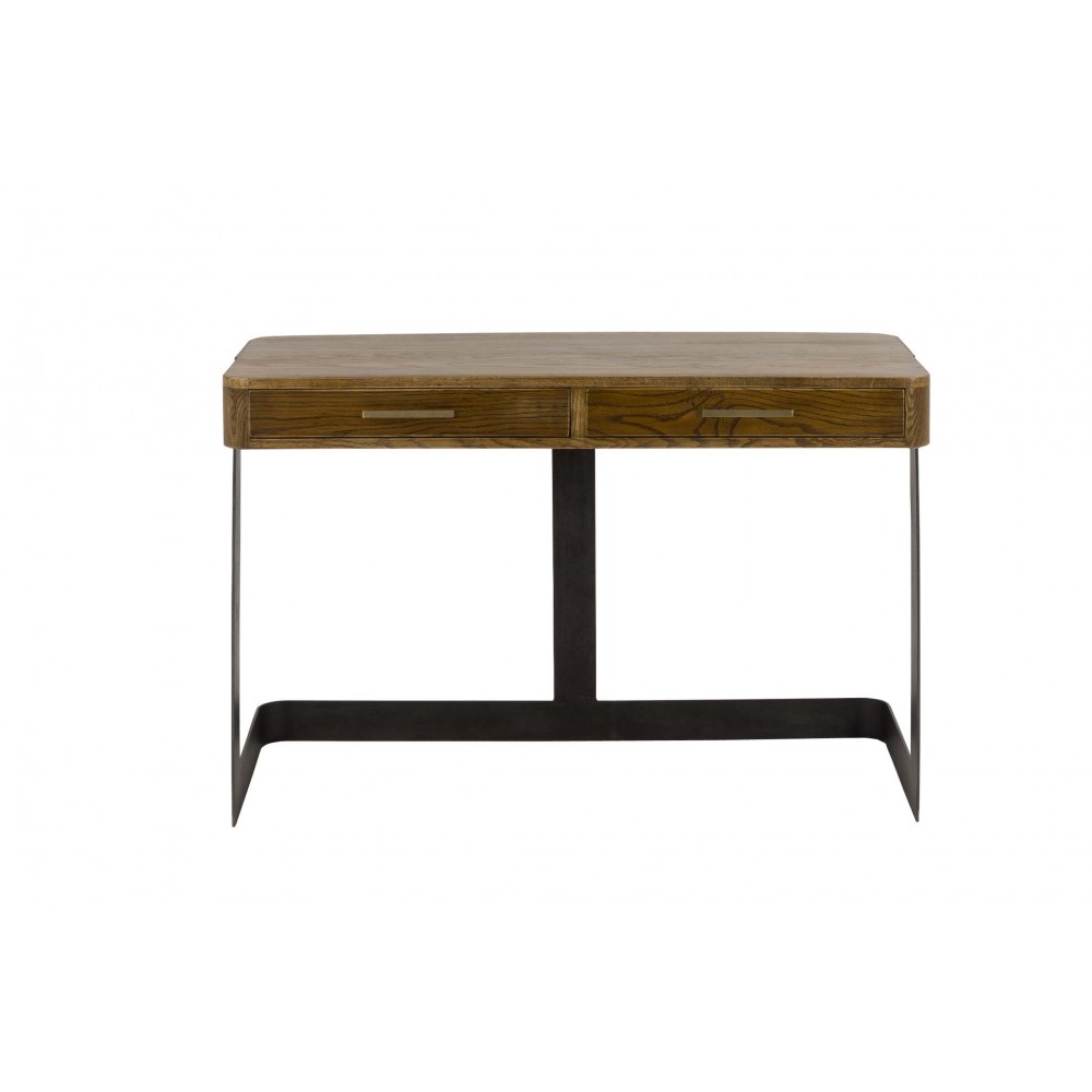 Bureau Scarlett en chêne massif et en métal- Dimensions : L 120 x P 55 x H 78 cm