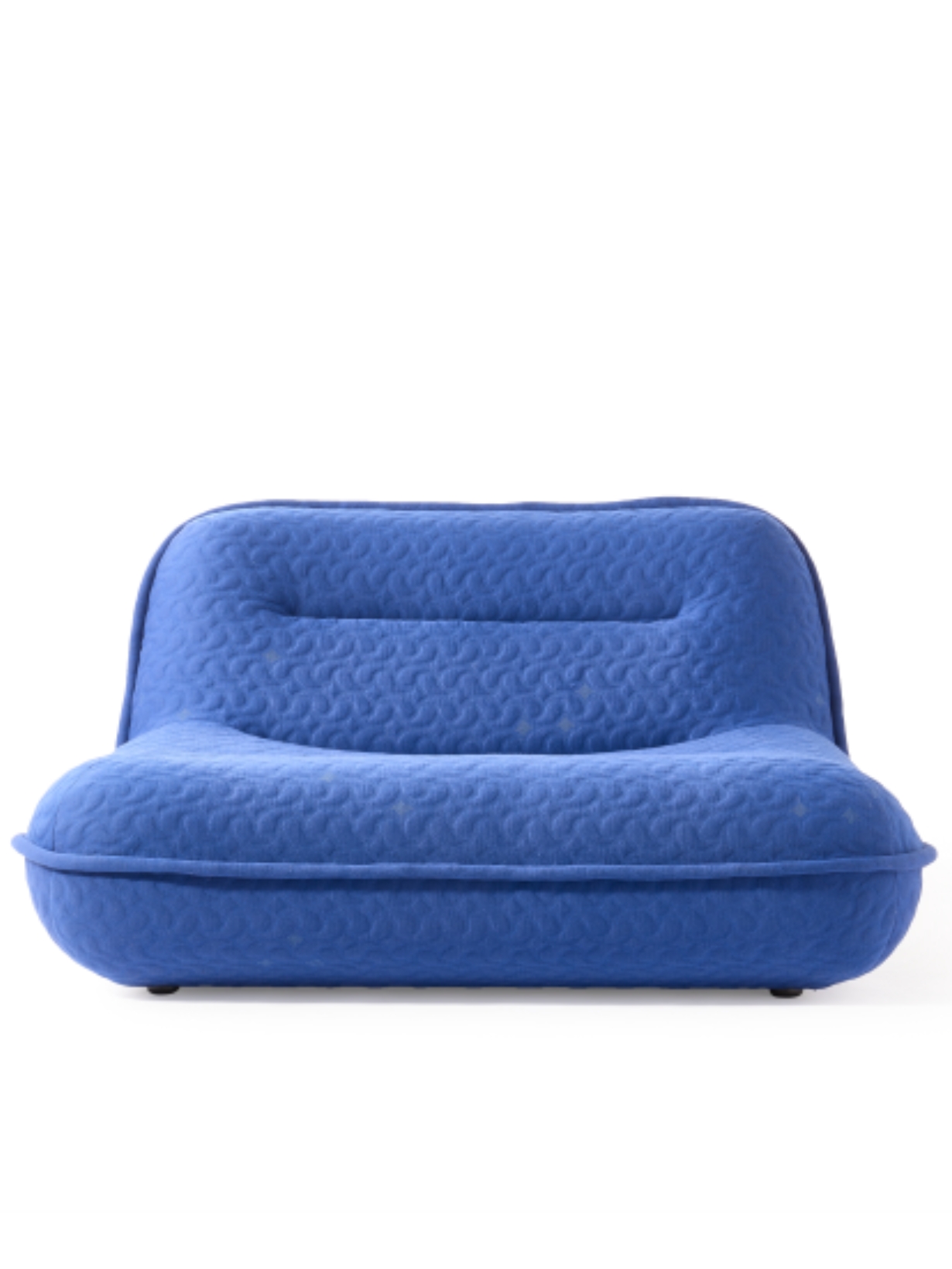 pols potten blue fabric lounge chair, puff 2 places