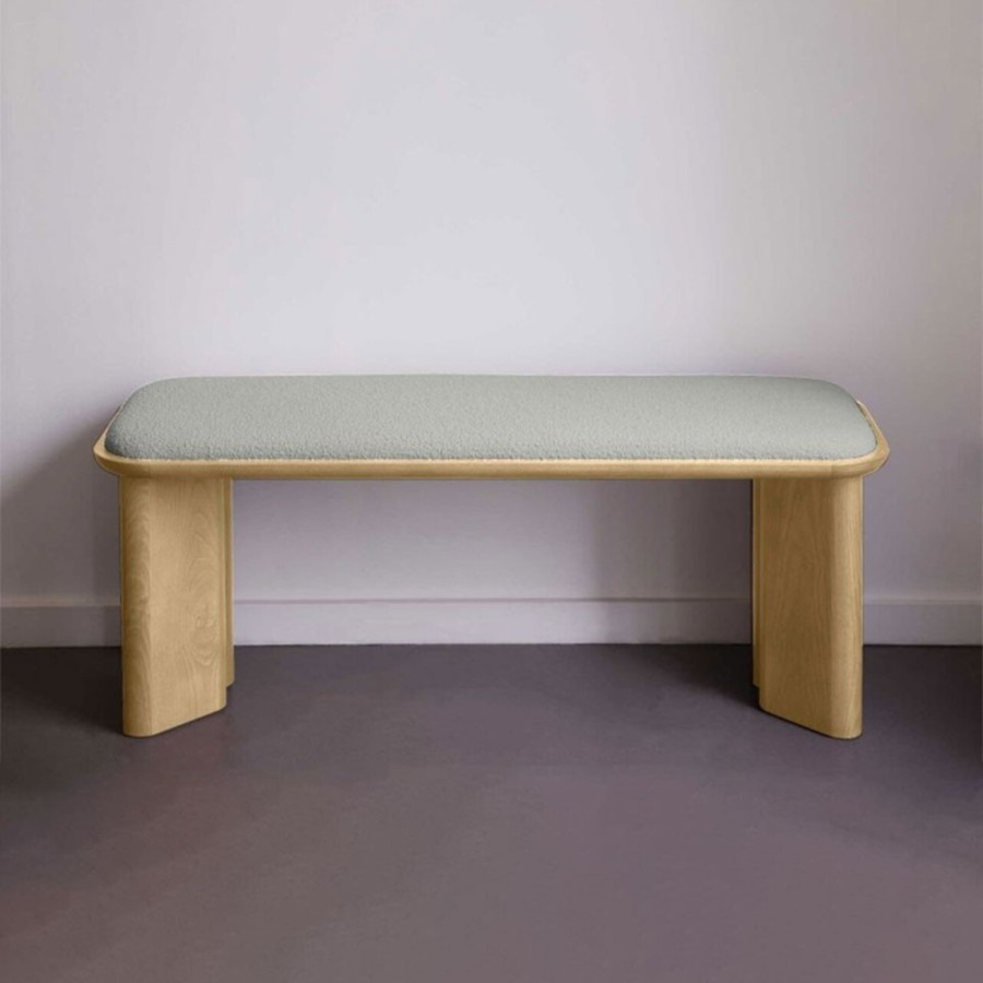Banc Lazare Gabrielle Paris frêne naturel vue de face