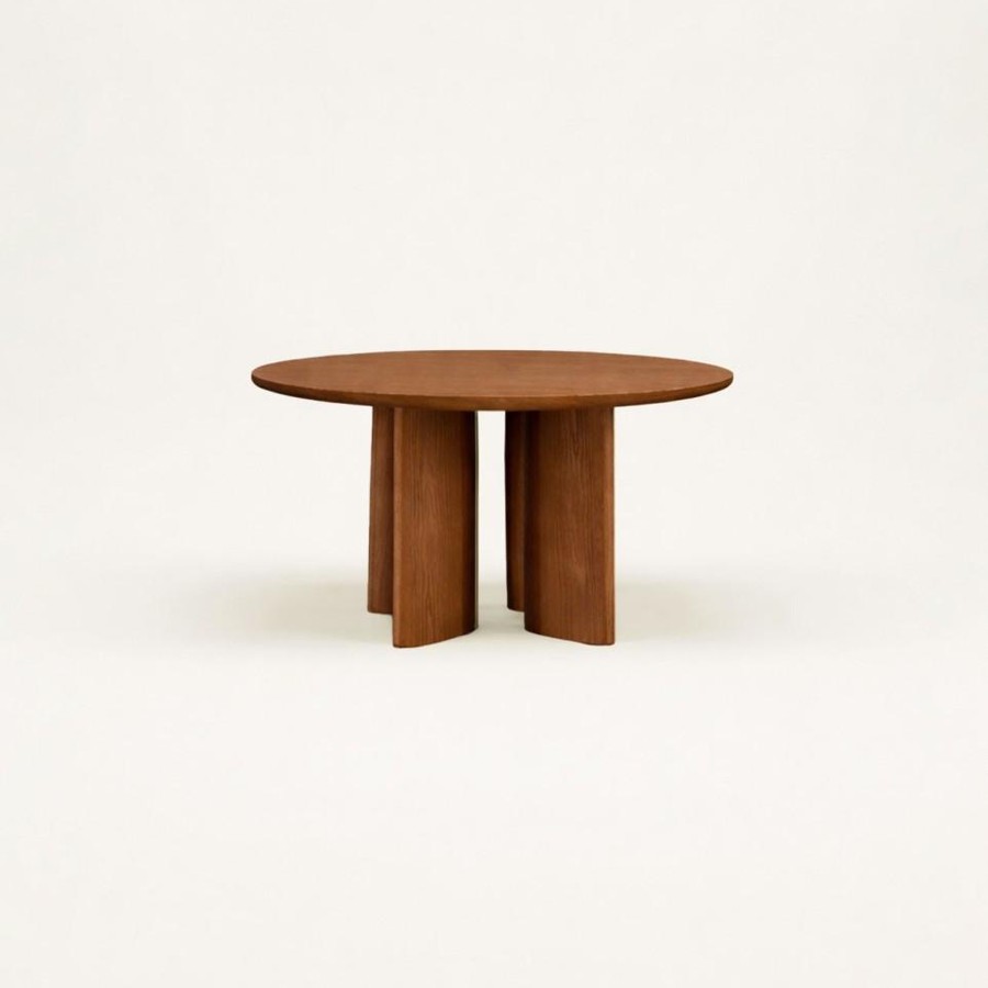 Table à manger ronde Joe Gabrielle Paris finition bois teck