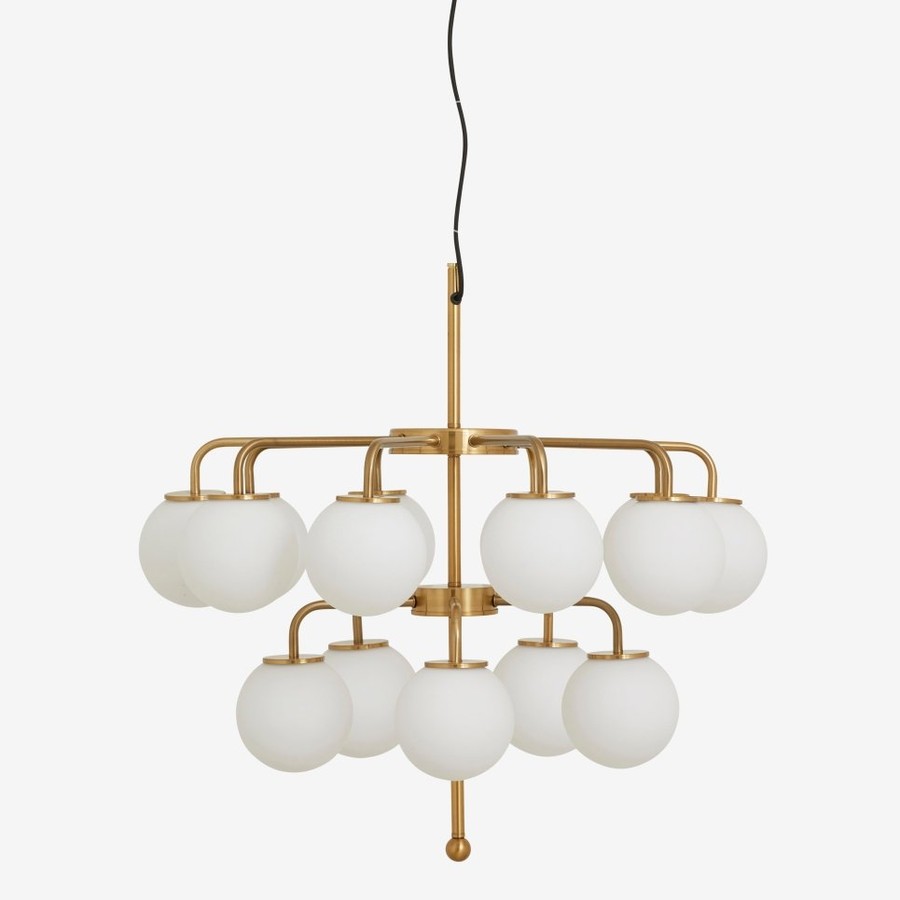 Nordal suspension Palma, détail du bouquet de globes en verre opalin